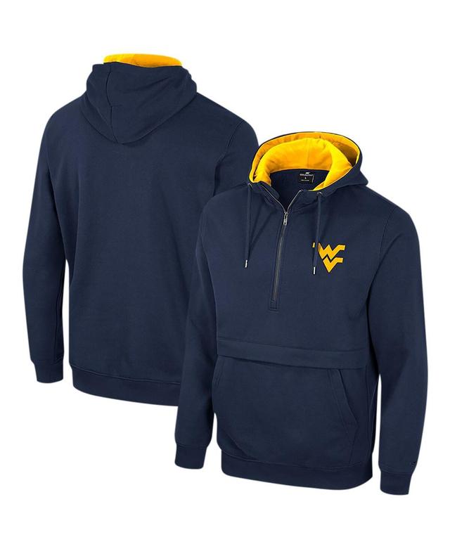 Mens Colosseum West Virginia Mountaineers Half-Zip Hoodie Blue Product Image