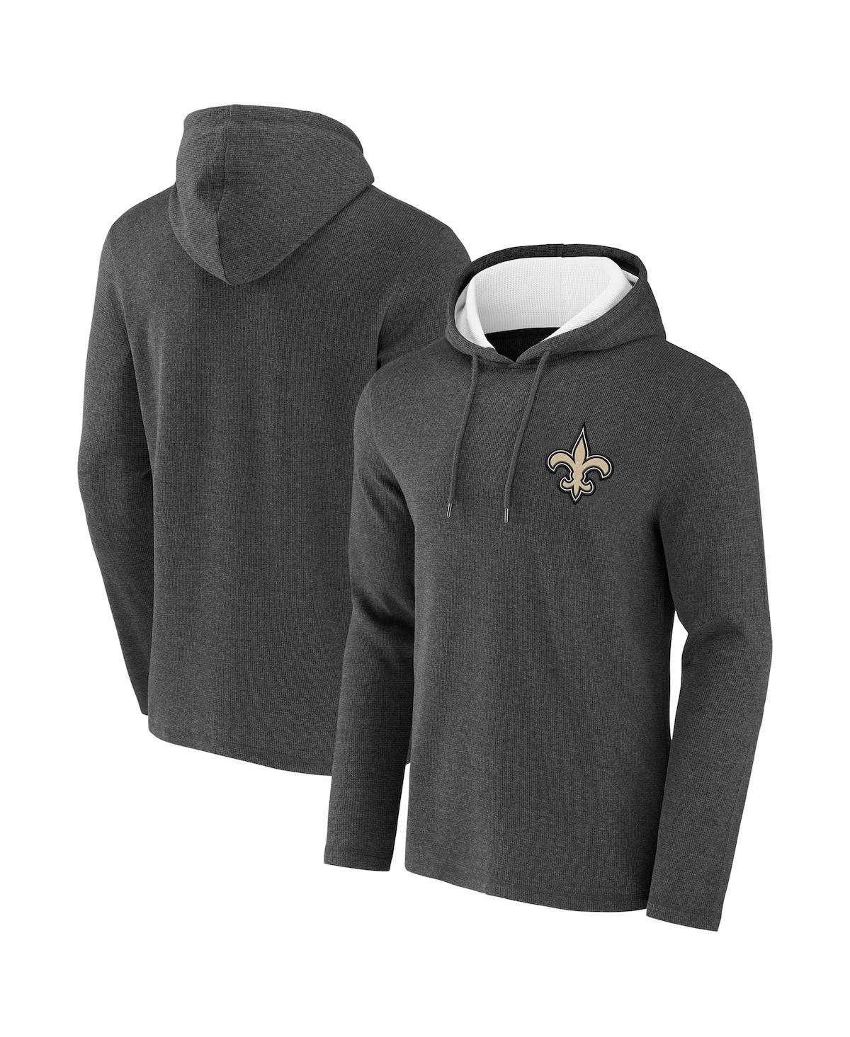 Mens NFL x Darius Rucker Collection by Fanatics Heathered Charcoal New Orleans Saints Waffle Knit Pullover Hoodie Product Image