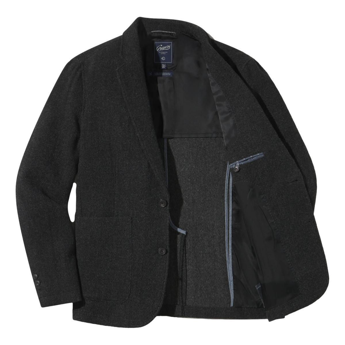 Hutton Wool Twill Sport Coat Charcoal Product Image