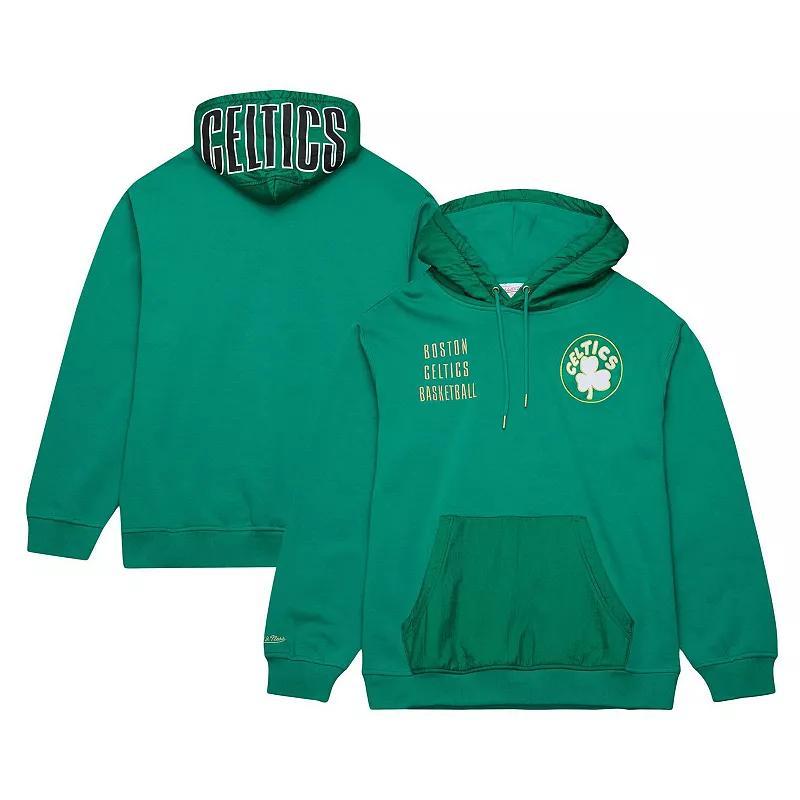 Mens Mitchell & Ness Kelly Boston Celtics Team OG 2.0 Vintage Logo Fleece Pullover Hoodie Product Image