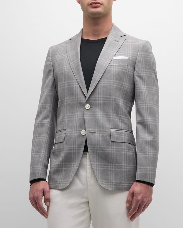 Mens Wool Check Two-Button Sport Coat Product Image