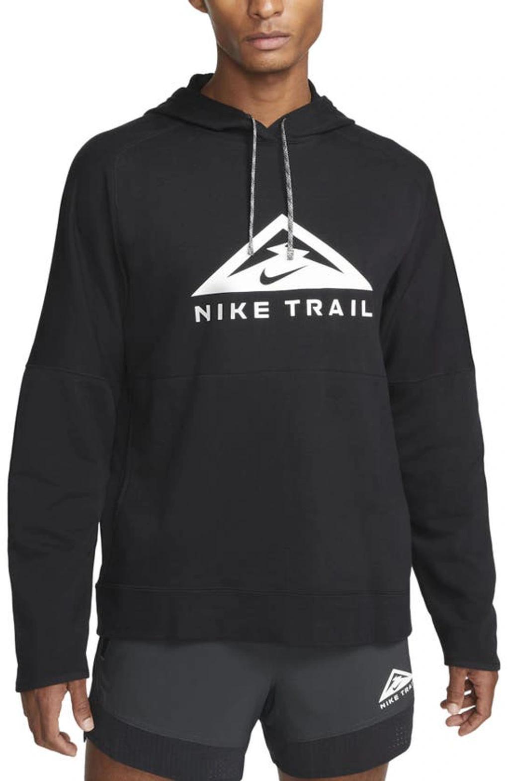 NIKE Trail Magic Hour Logo-print Cotton-blend Dri-fit Hoodie In Black/black/white Product Image