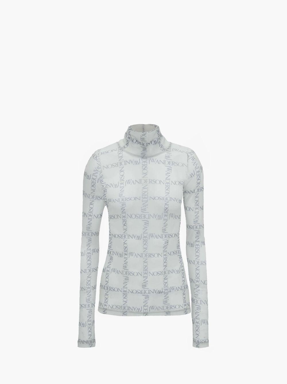 SHEER LONG SLEEVE TURTLENECK TOP in white | JW Anderson US  Product Image