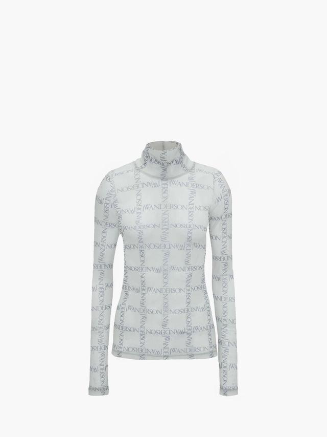 SHEER LONG SLEEVE TURTLENECK TOP in white | JW Anderson US  Product Image