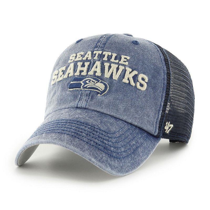 Mens 47 College Seattle Seahawks Drumlin Trucker Clean Up Snapback Hat, Blue Product Image