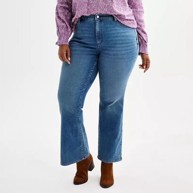 Plus Size Sonoma Goods For Life Mid-Rise Bootcut Jeans, Womens Vintage Medium Blue Product Image