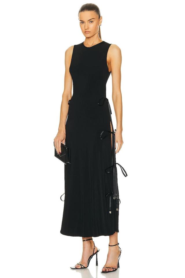 Brandon Maxwell A Line High Neck Side Tie Dress Product Image