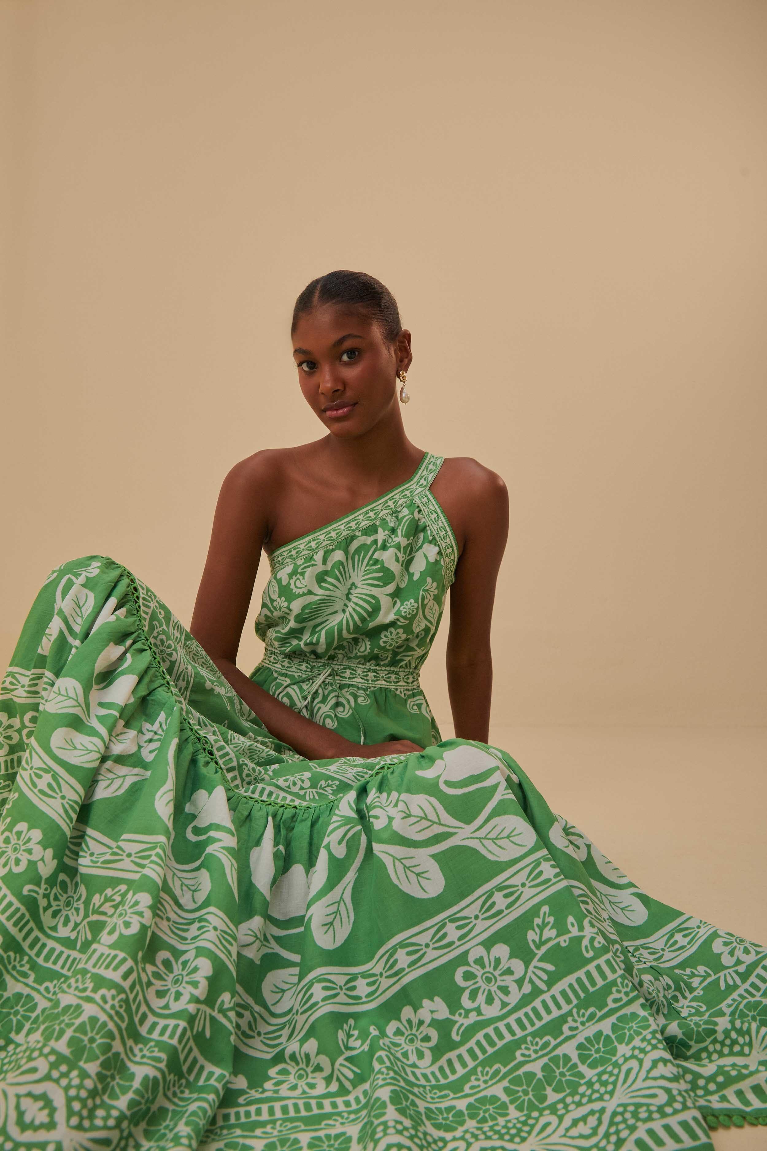 Green Sweet Garden Maxi Dress Product Image