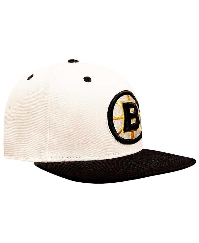 Pro Standard Mens Cream Boston Bruins Retro Classic Logo Snapback Hat - Cream Product Image