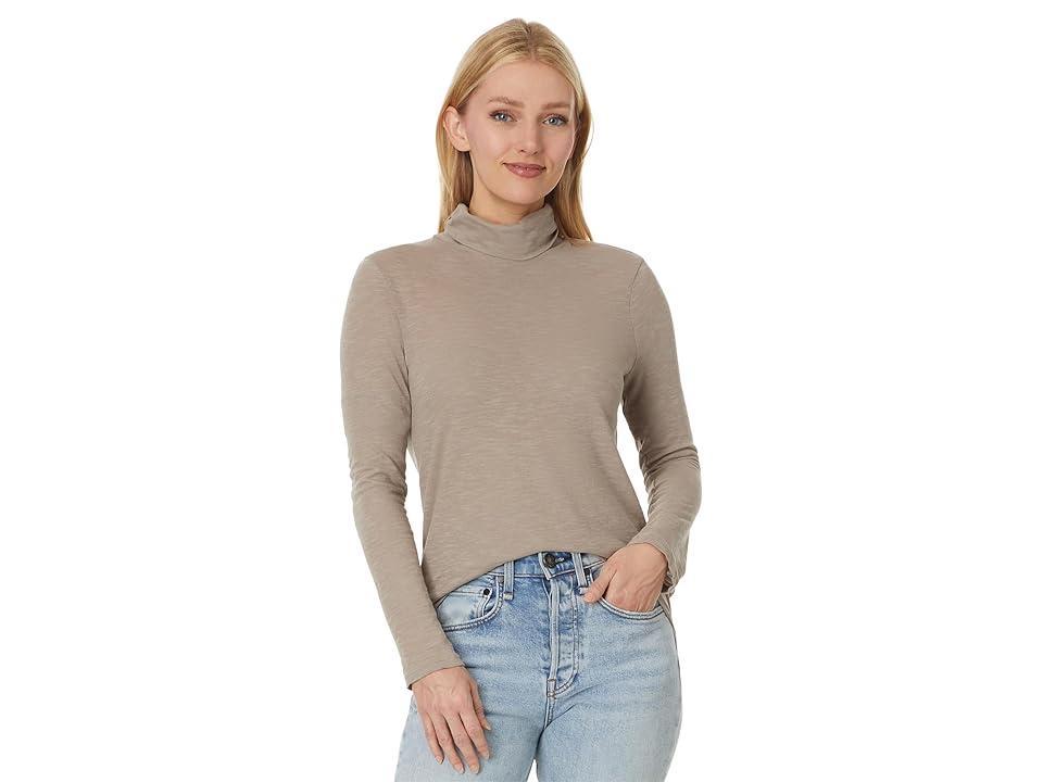 PACT Featherweight Slub Turtleneck (Cinder) Women's Clothing Product Image