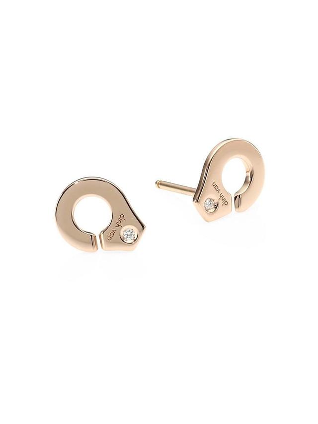 Womens Menottes Dinh Van 18K Rose Gold & 0.01 TCW Diamond Stud Earrings - Rose Gold Product Image