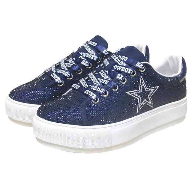 Womens Cuce Dallas Cowboys Team Colored Crystal Sneakers Blue Product Image