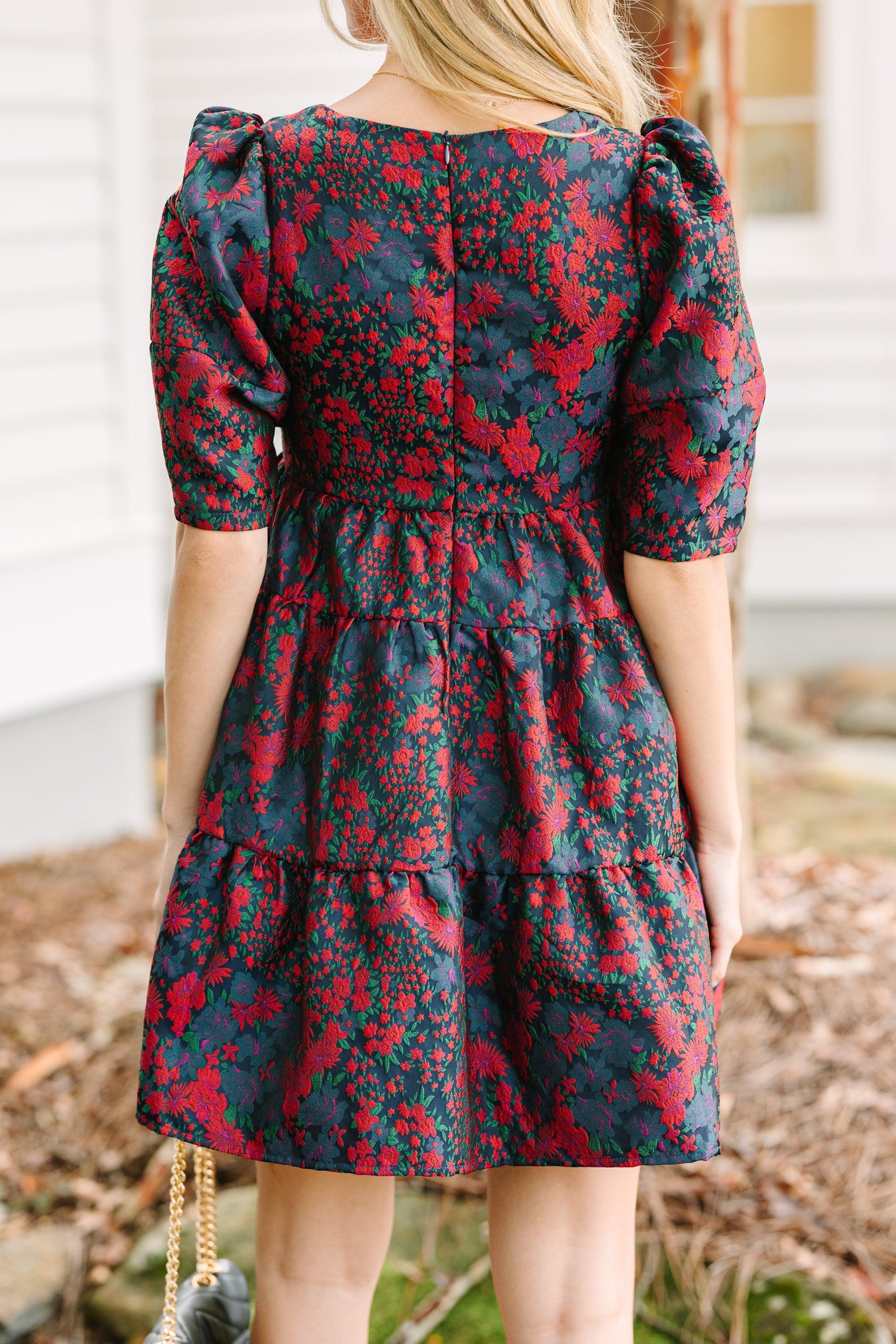 Care For You Navy Blue Floral Dress Female Product Image