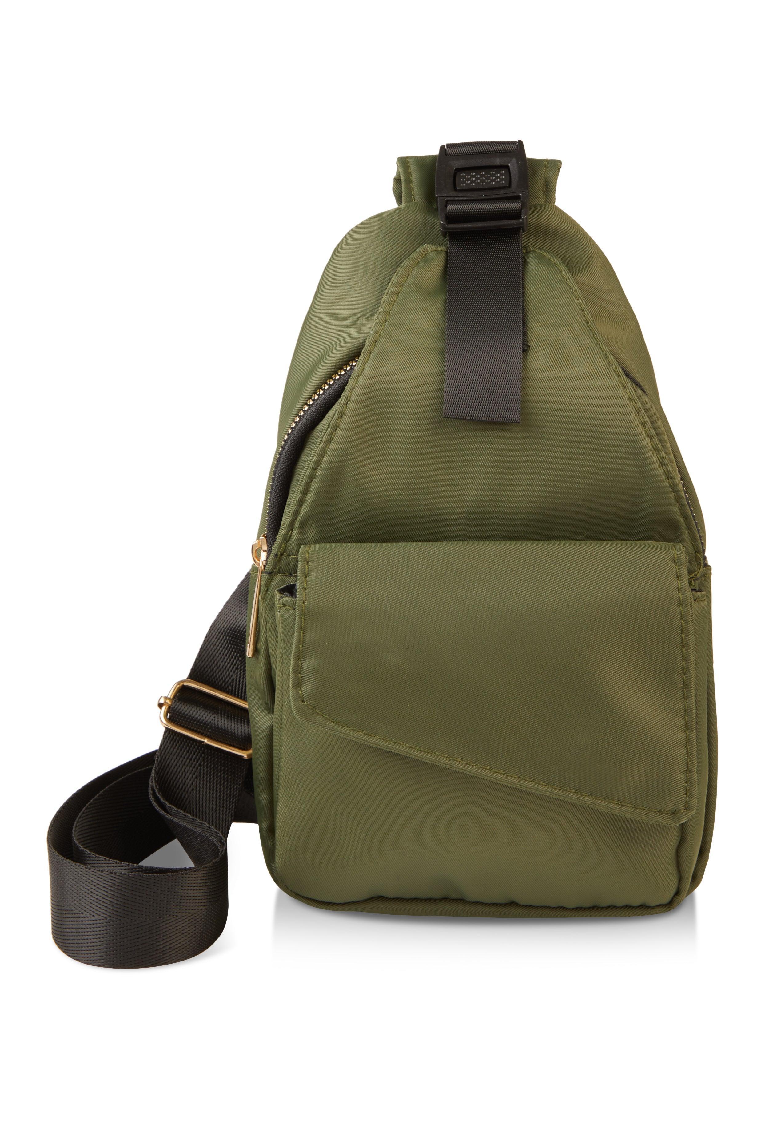 Nylon Zip Pocket Sling Backpack Female Product Image