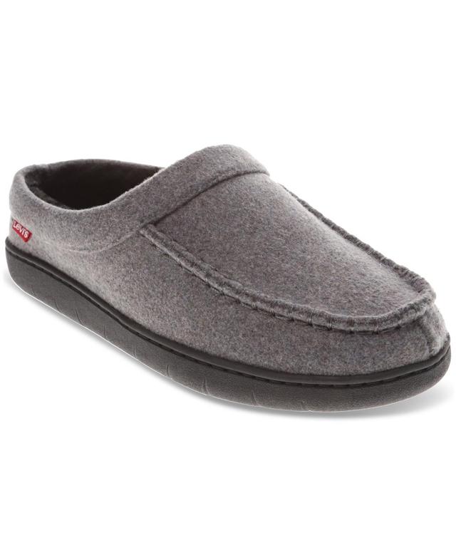 Levis Mens Victor Faux-Sherpa Slippers - Charcoal Product Image