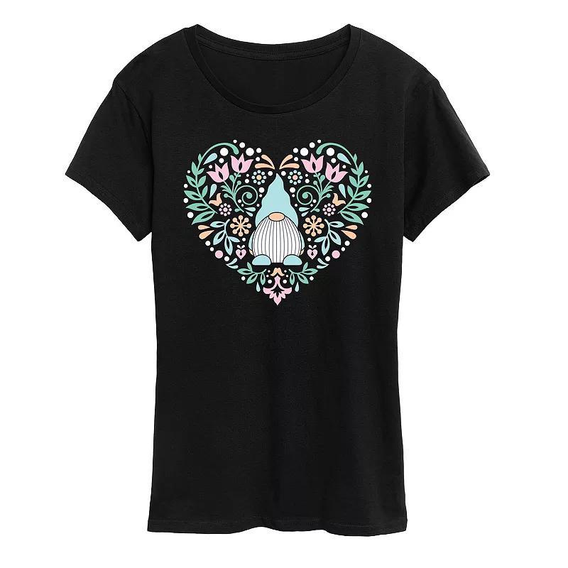 Womens Scandinavian Gnome Heart Flowy Tee Product Image