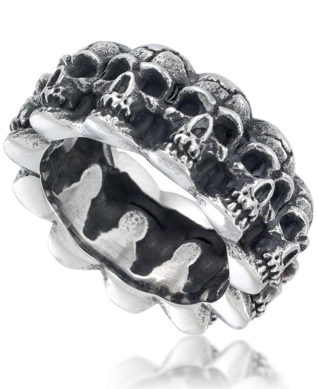 Andrew Charles by Andy Hilfiger Mens Multi Skull Ring in Oxidized Stainless Steel Product Image