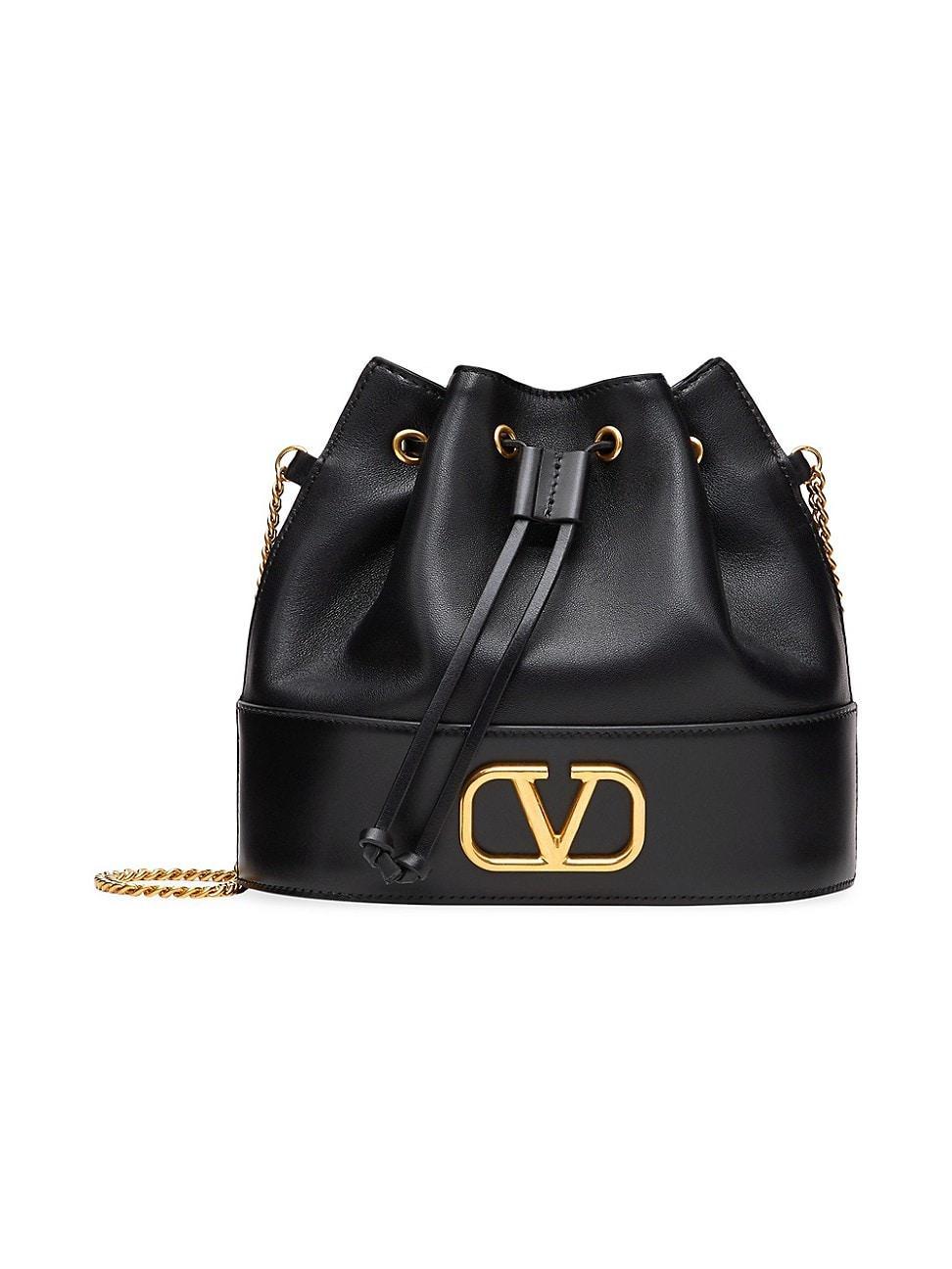 Womens Mini Bucket Bag in Nappa with Vlogo Signature Chain Product Image