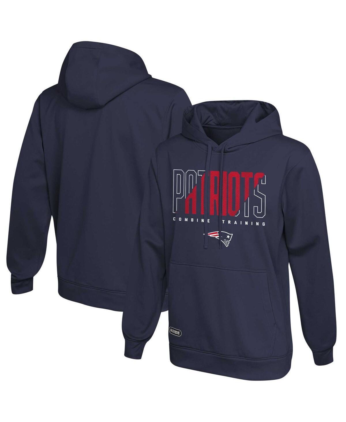 Mens Navy New England Patriots Backfield Combine Authentic Pullover Hoodie Product Image