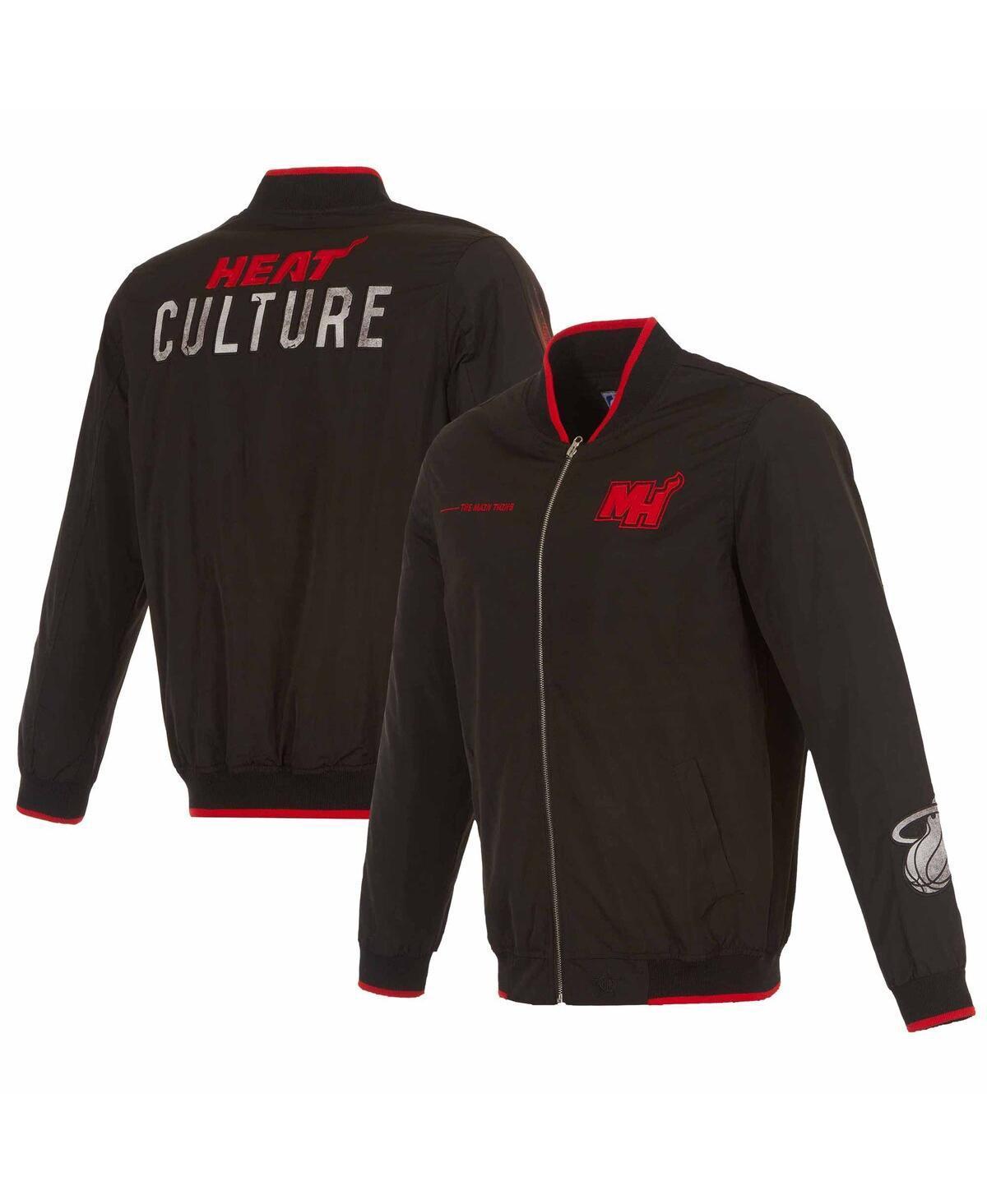 Mens JH Design Black Miami Heat 2023/24 City Edition Nylon Full-Zip Bomber Jacket Product Image