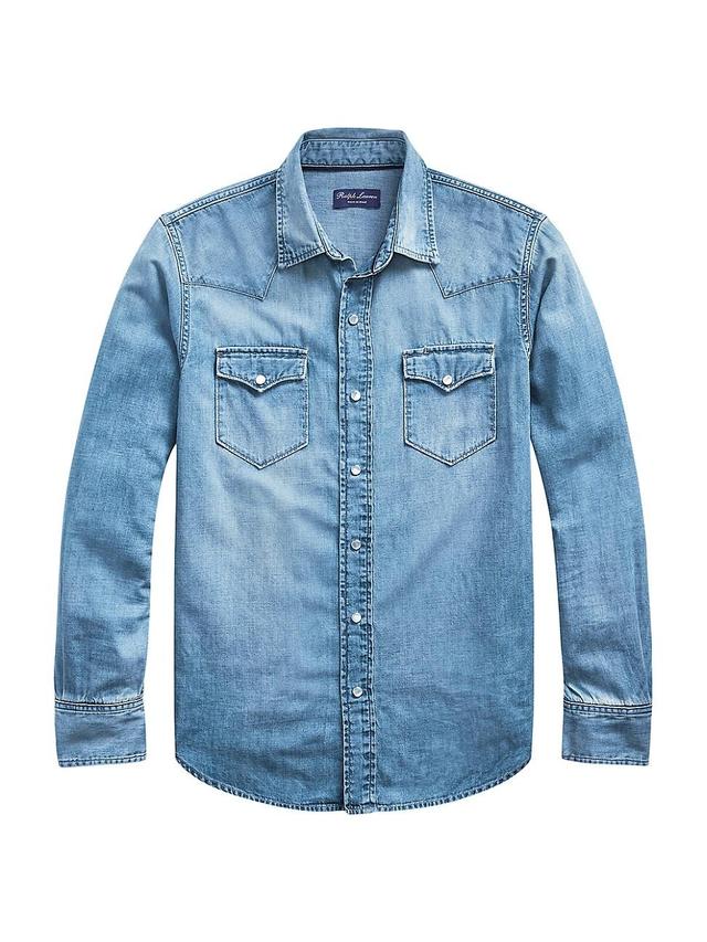 Mens Western Denim Shirt Product Image