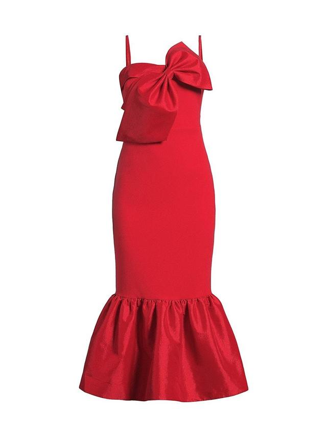 Womens Patti Bow Flounce Midi-Dress Product Image