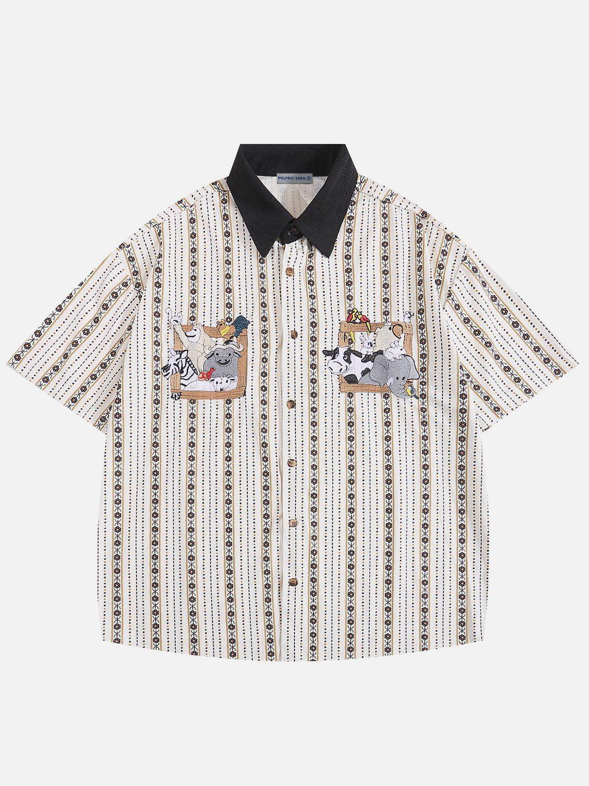 Aelfric Eden Embroidery Animal Short Sleeve Shirt Product Image