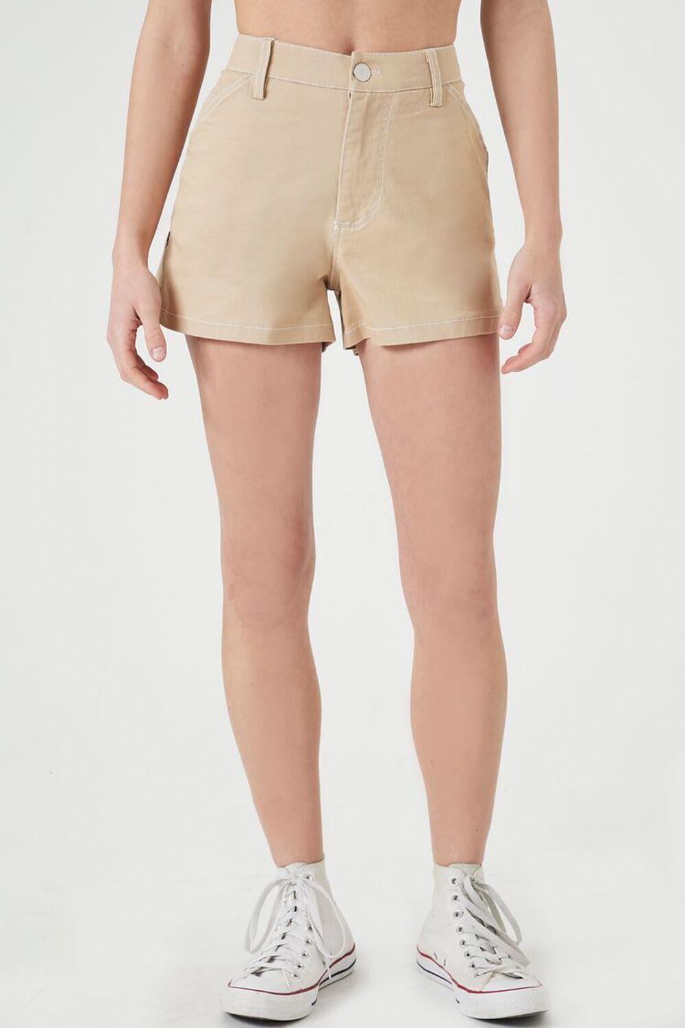 Twill High-Rise Shorts | Forever 21 Product Image