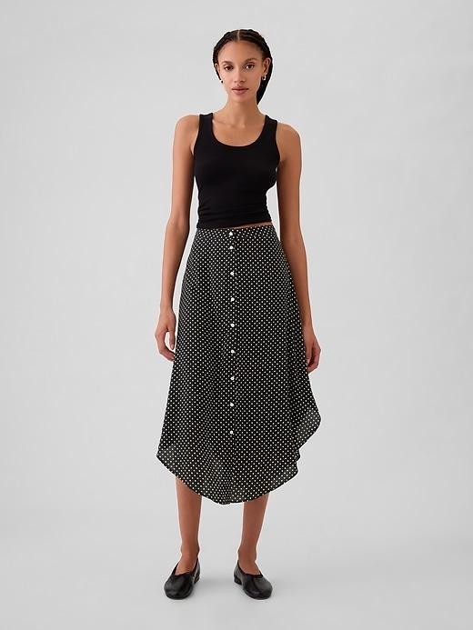 Crepe Handkerchief Hem Midi Skirt product image