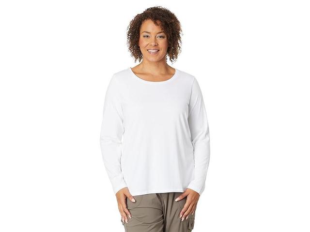 L.L.Bean Plus Size Soft Stretch Supima Tee Scoop Neck Long Sleeve Women's Clothing Product Image