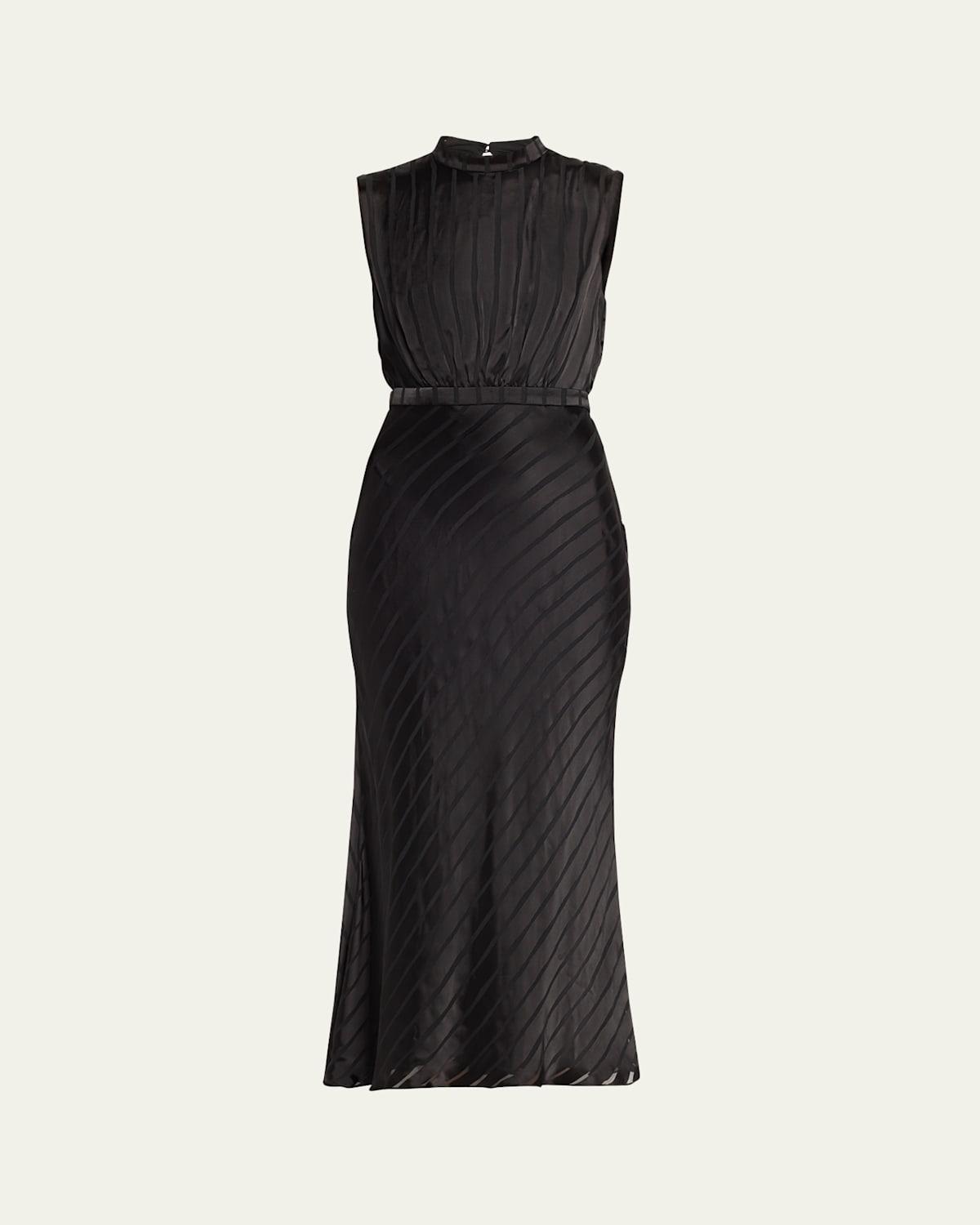 Womens Stamped Silk Sleeveless Midi-Dress Product Image