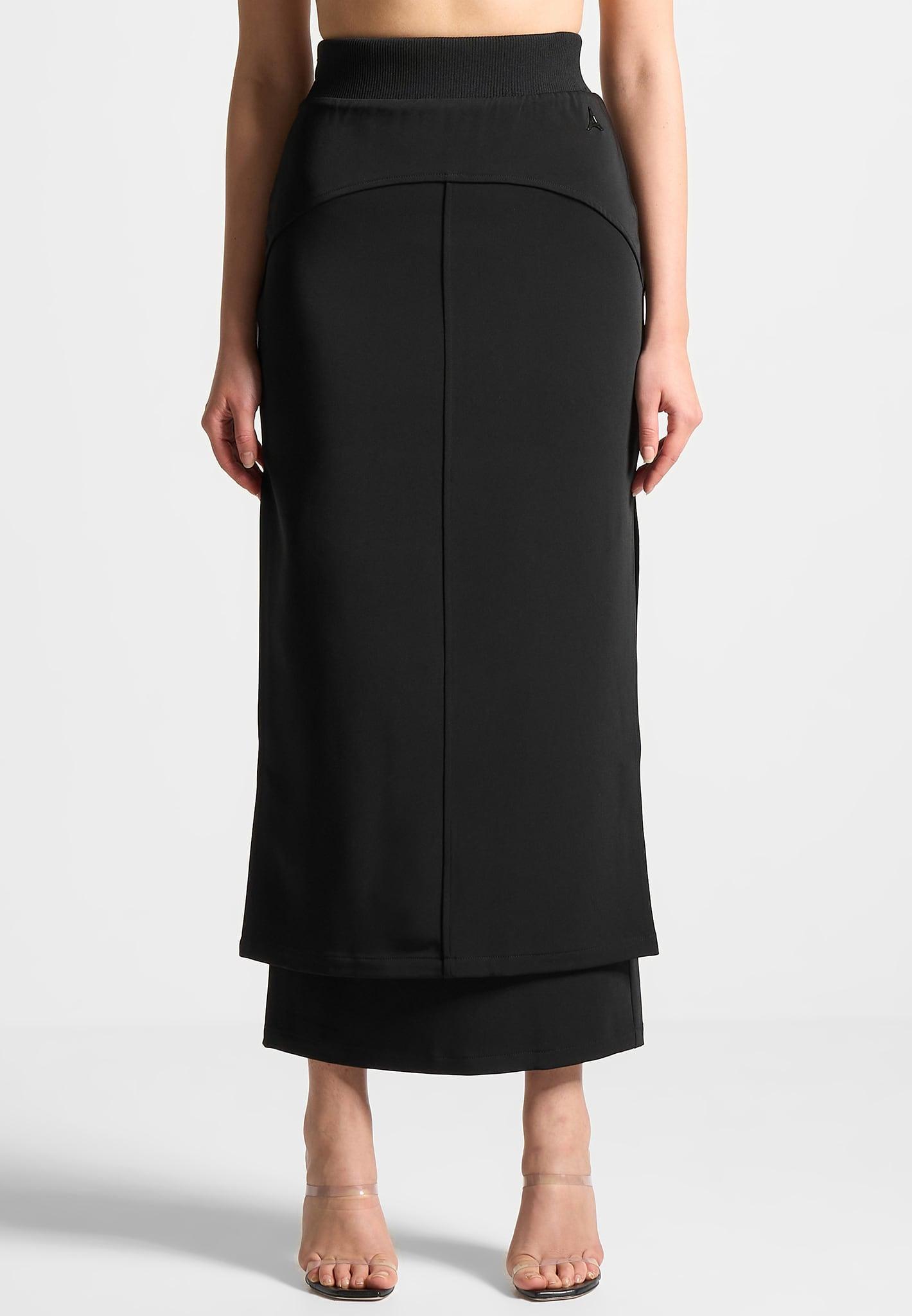 Layered Midaxi Skirt - Black Female Product Image