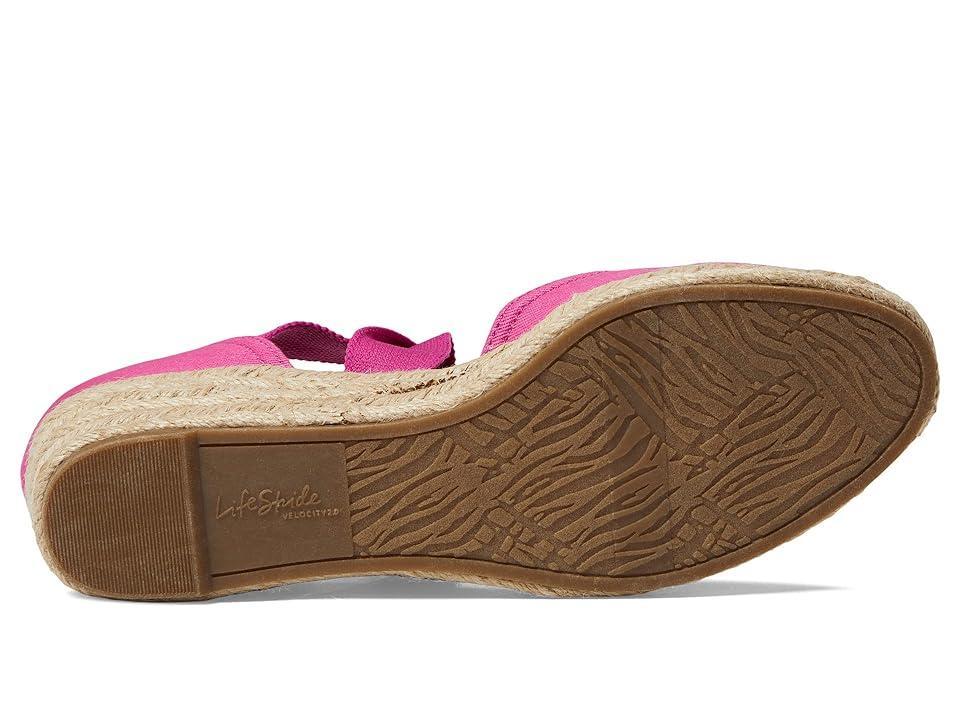 LifeStride Kascade Womens Wedge Sandals Dark Pink Product Image