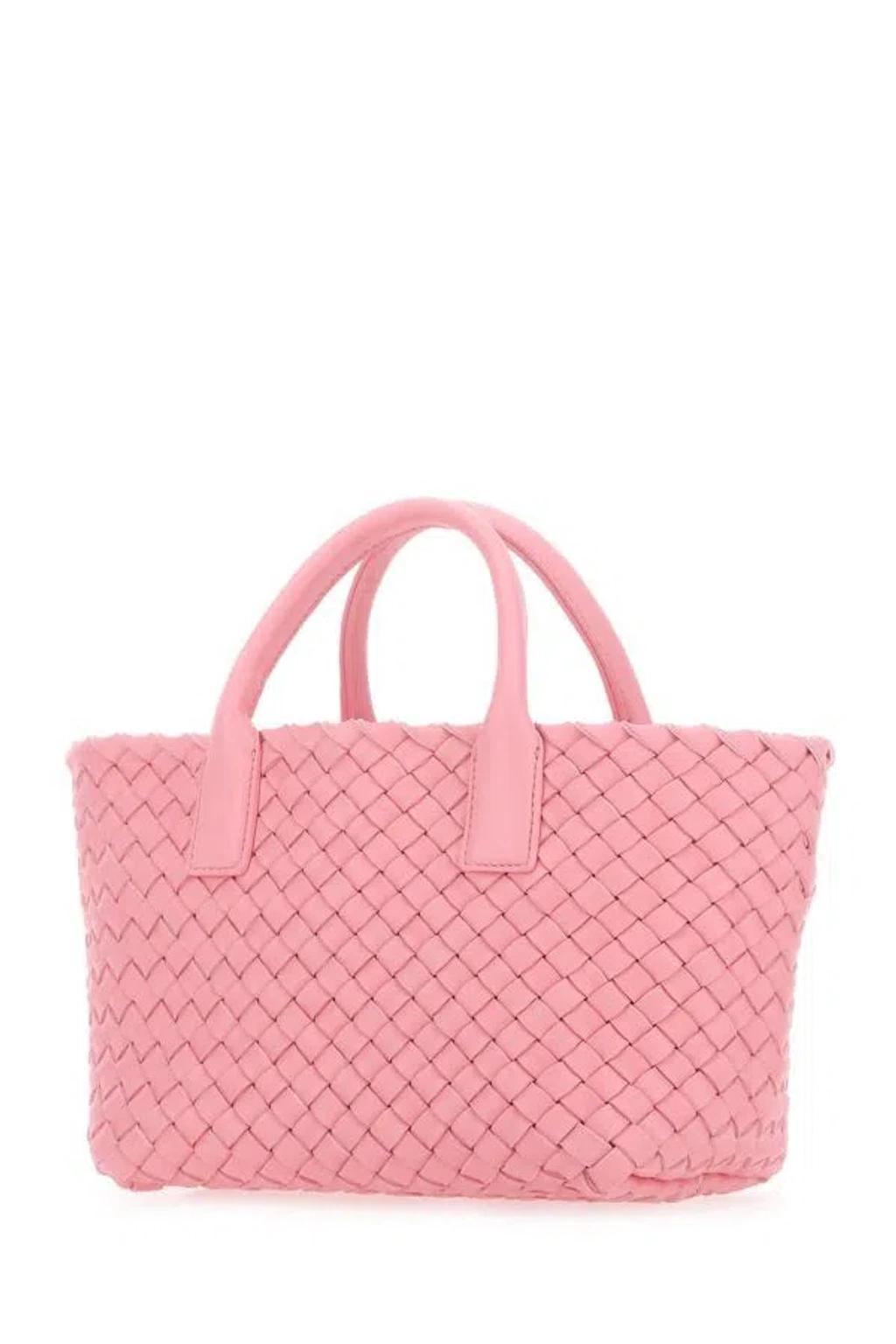 Pink Leather Mini Cabat Handbag Product Image