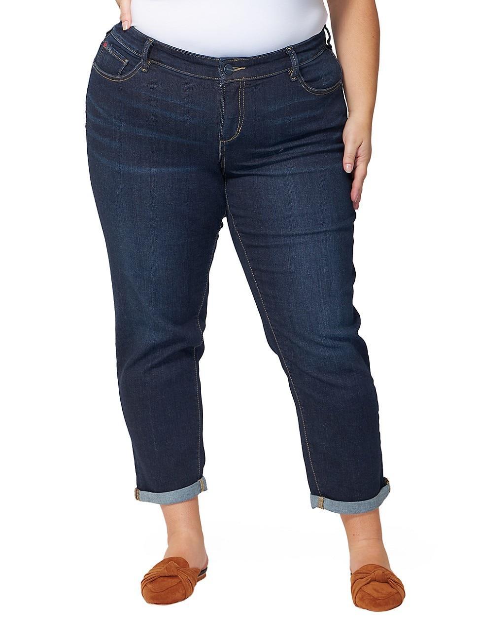 Womens Amber Rolled Straight-Leg Jeans Product Image