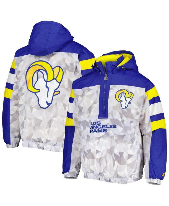 Mens Starter White Los Angeles Rams Thursday Night Gridiron Raglan Half-Zip Hooded Jacket - White Product Image