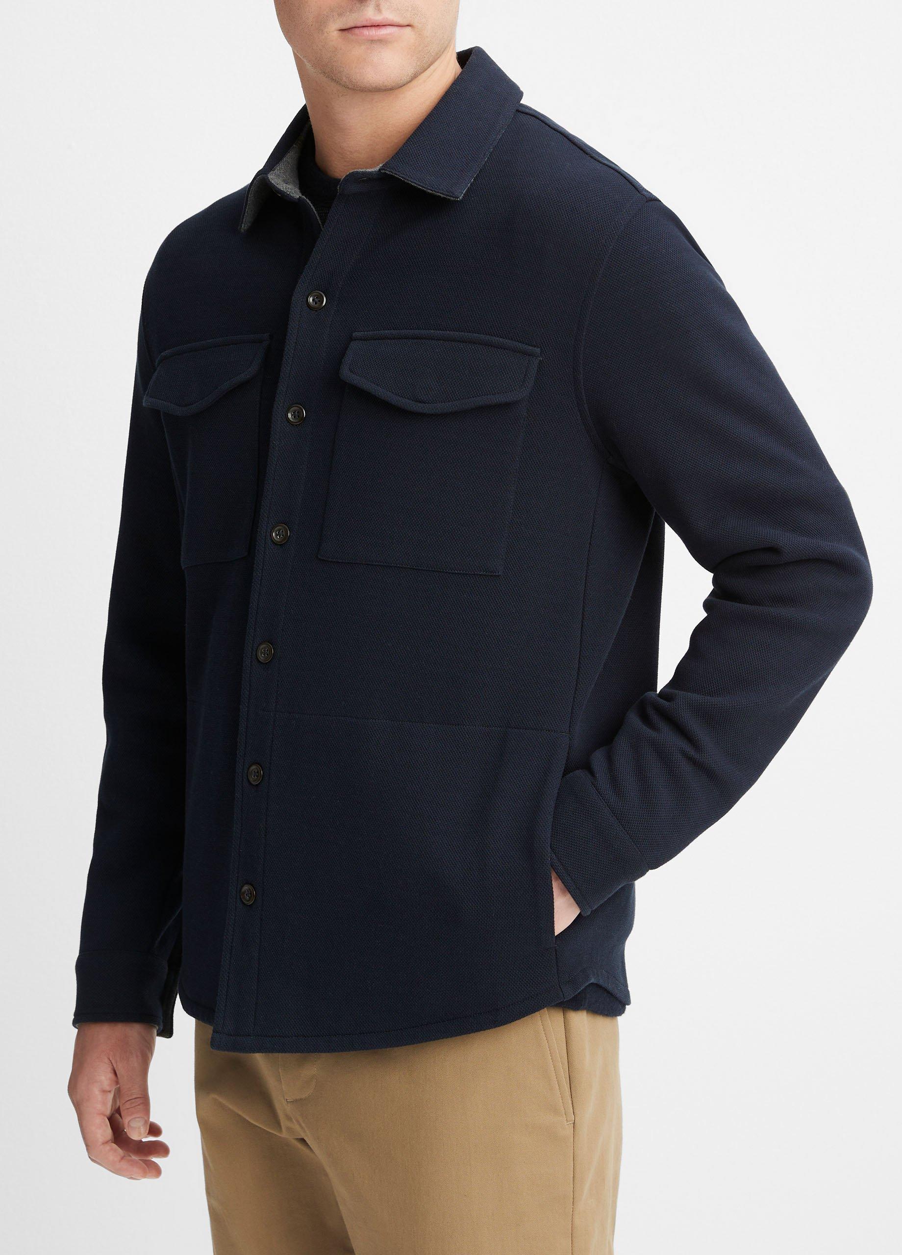 Double-Knit Cotton-Blend Piqué Shirt Jacket Product Image