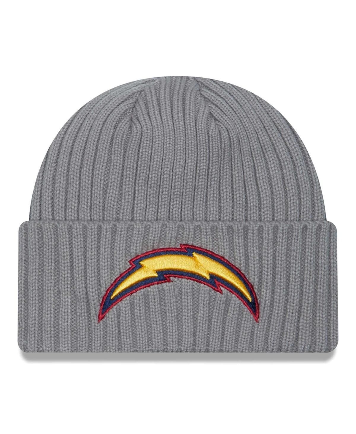 Mens New Era Gray Los Angeles Chargers Color Pack Multi Cuffed Knit Hat Product Image