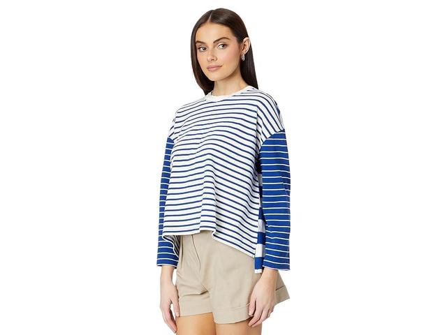 Madewell Easy Long-Sleeve Rugby Tee in Contrasting Stripe (Pure ) Women's Clothing Product Image