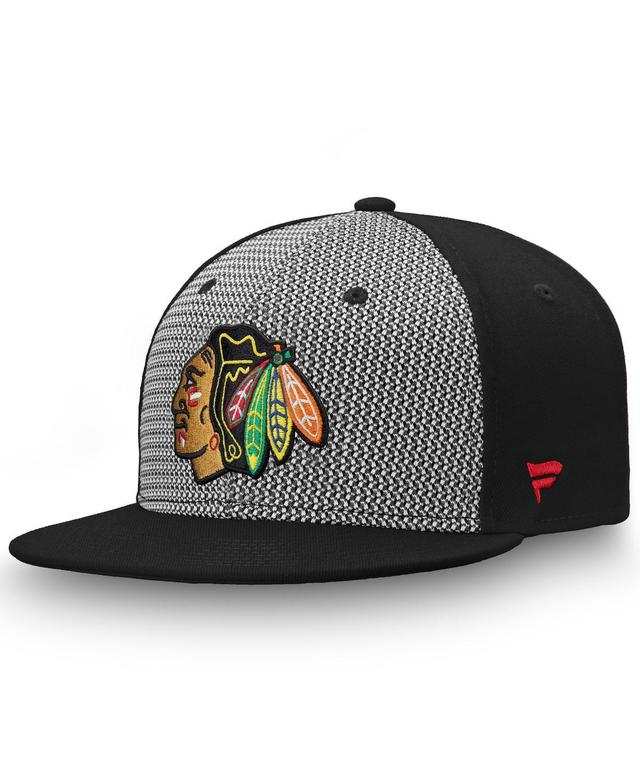 Mens Fanatics Branded Gray/Black Chicago Blackhawks Versalux Fitted Hat Product Image