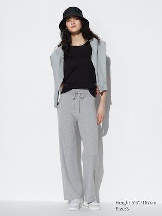 UNIQLO US Women's Washable Knit Ribbed Pants Gray XS UNIQLO US  XS  female Product Image