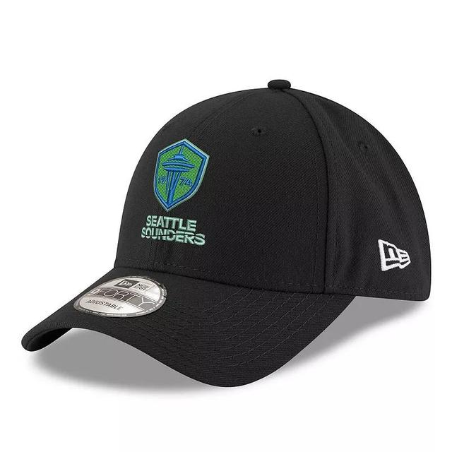 Mens New Era Black Seattle Sounders Fc Lockup 9FORTY Adjustable Hat Product Image