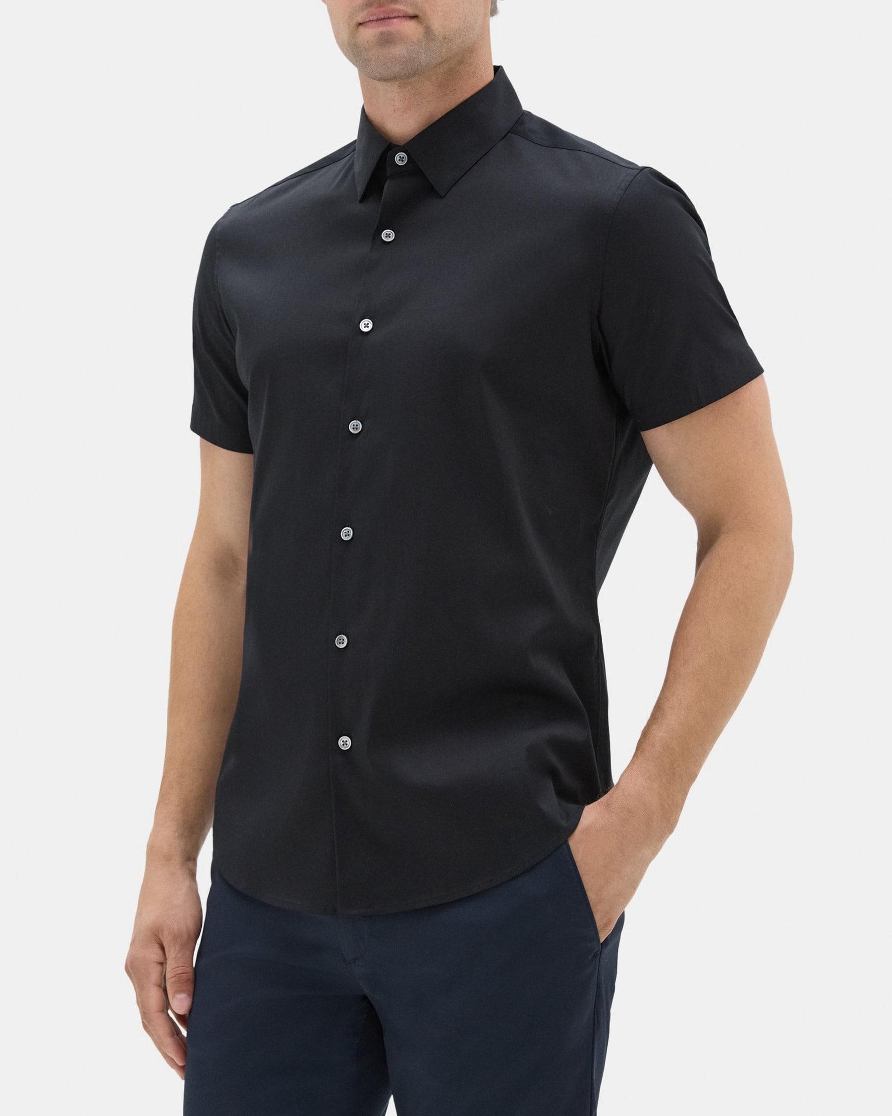 Tailored Short-Sleeve Shirt In Stretch Cotton Product Image