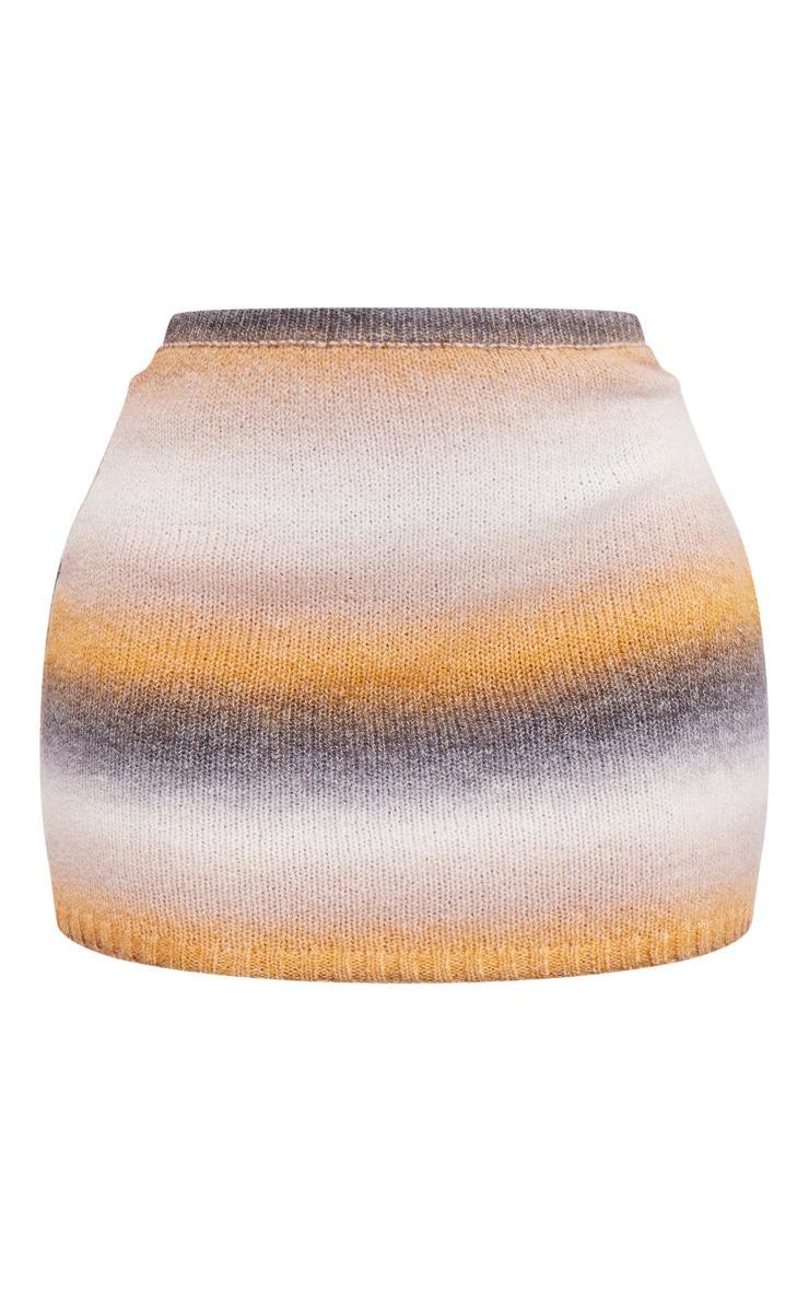 Plus Grey Ombre Knitted Mini Skirt Product Image