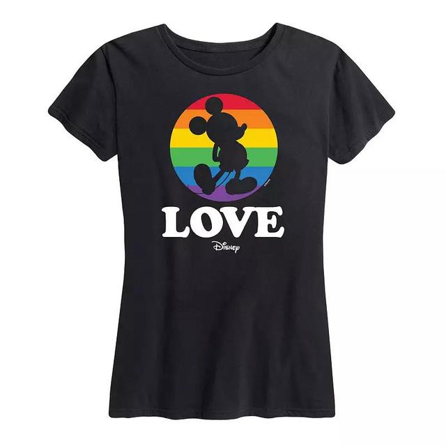 Disneys Mickey Mouse Womens Love Pride Graphic Tee Product Image