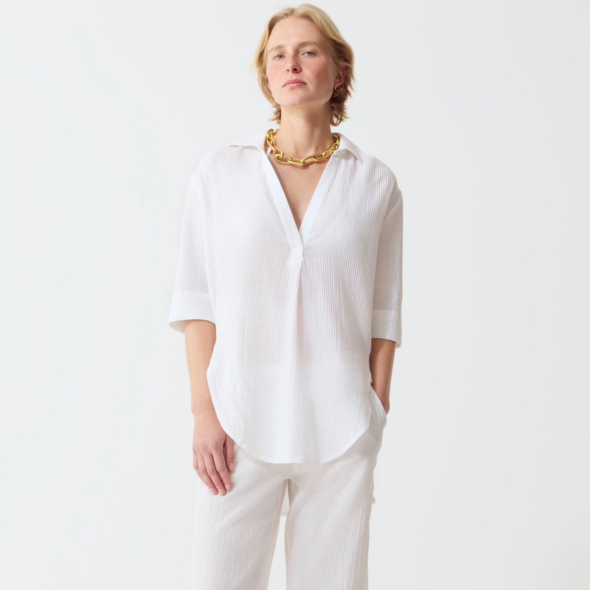 Popover shirt in airy gauze Product Image