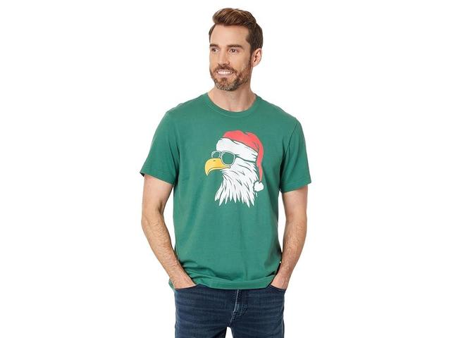 Life is Good Holiday Eagle Short Sleeve Crusher Tee (Spruce ) Men's Clothing Product Image