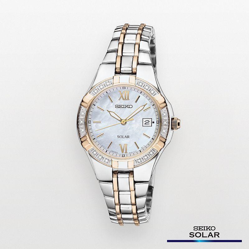 Seiko Diamond Solar Watch, 29mm Product Image