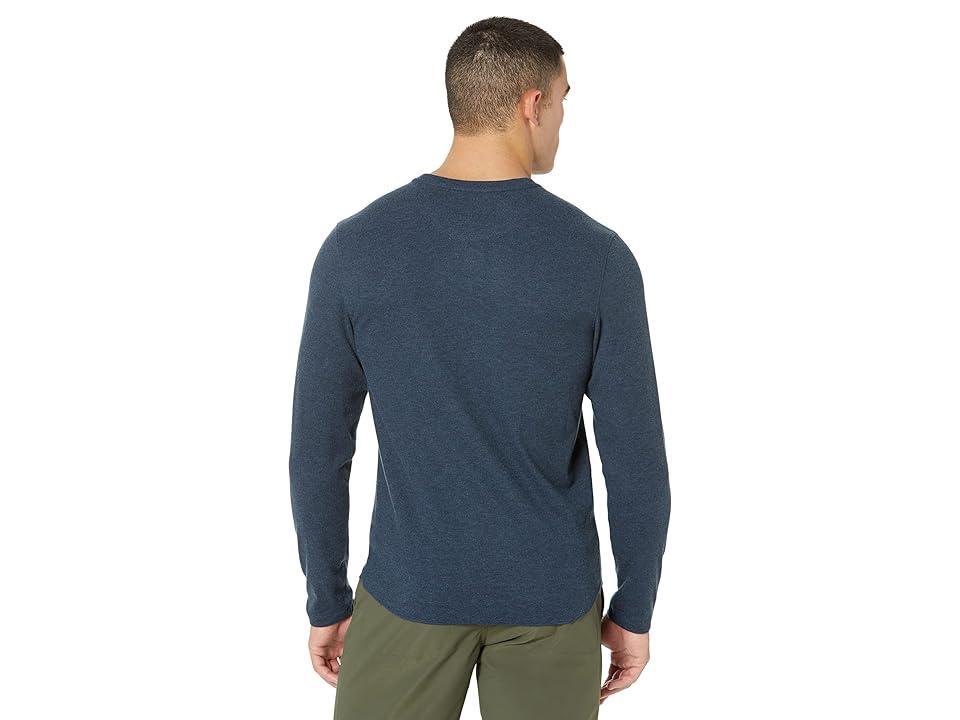 Fundamental Coast Andy Long Sleeve Henley (Dark Sea) Men's Clothing Product Image