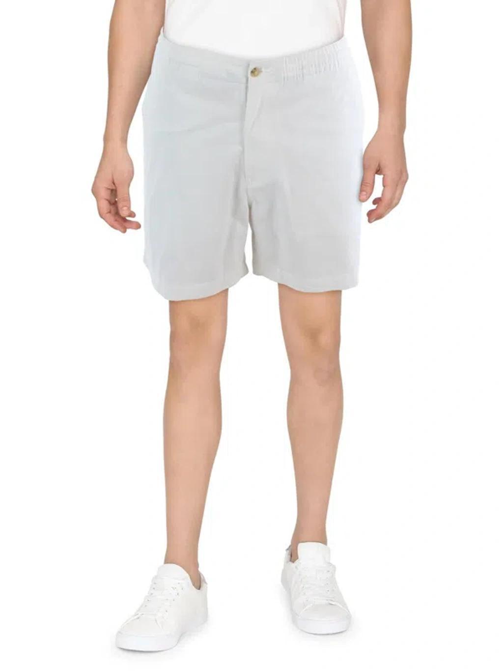 Prepster Mens Stretch Cotton Bermuda Shorts In White Product Image